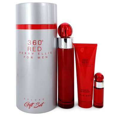Perry Ellis 360 Red Gift Set - 3.4 oz Eau de Toilette + .25 oz Mini - Parallel Import (USA)