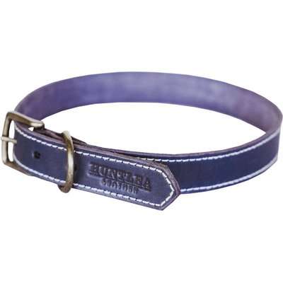Huntlea Leopard Series - Leather Collar (Navy)