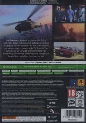 Grand Theft Auto V (5) (DELETED TITLE) (XBox 360, DVD-ROM)