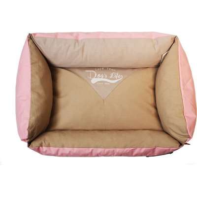 Dog's Life Vintage Lounger Waterproof Summer Bed (Pink)
