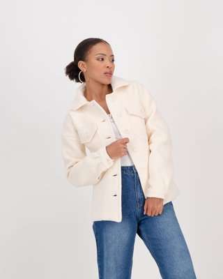 Miss Mode Textured Shacket (Cream)(S)