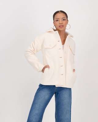 Miss Mode Textured Shacket (Cream)(S)