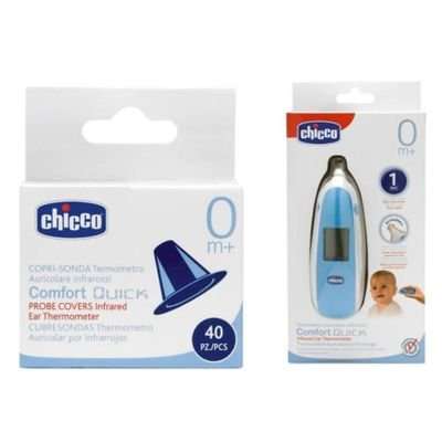 Chicco Infrared Comfort Quick Ear Thermometer and Chicco Probe Covers Bundle