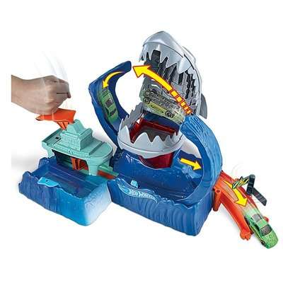 Hot Wheels City Color Shifter Robo Shark Frenzy Jump Play Set