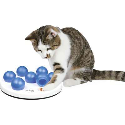 Trixie Cat Activity - Solitaire Strategy Game (White/Blue)(20cm)
