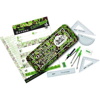 Helix Oxford 10 Piece Maths Set (Camo - Green)