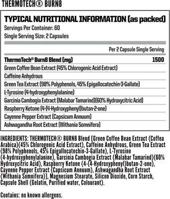 Nutritech Thermotech Burn 8 Extreme - Fat Burner (120 Capsules)