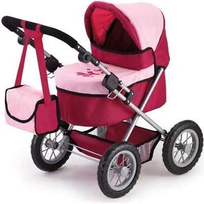 Bayer Trendy Doll's Pram (Pink/Red)