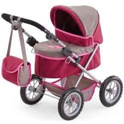 Bayer Trendy Doll's Pram (Pink/Red)