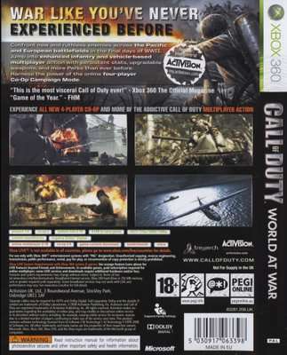 Call Of Duty 5 - World At War (XBox 360, DVD-ROM)