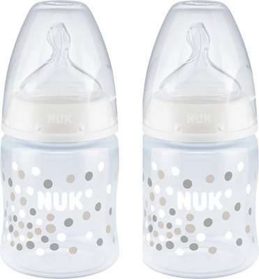 NUK First Choice Bottle with Temperature Control - Confetti (0-6 Months)(150ml)(2 Pack)