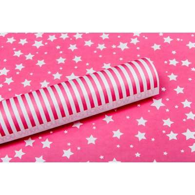 Lady Pattern Paper Basic Essentials Collection Double Sided Paper Pink Mary (Sassy Stars Design)(10