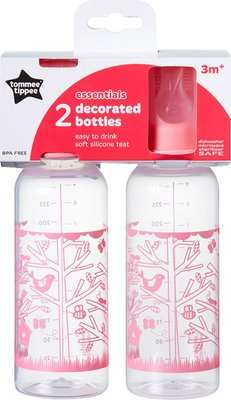 Tommee Tippee - Essential Basics Bottle (250ml | 2 Pack | Supplied Colour May Vary)