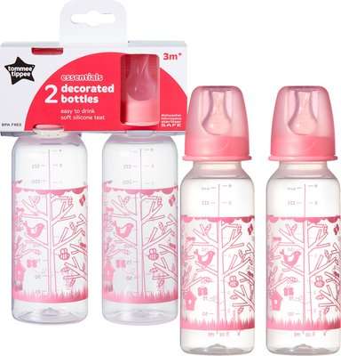 Tommee Tippee - Essential Basics Bottle (250ml | 2 Pack | Supplied Colour May Vary)