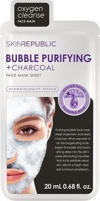 Skin Republic Bubble Purifying + Charcoal Oxygen Cleanse Face Mask Sheet (20ml)