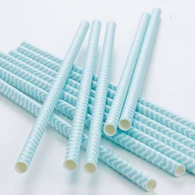 Chevron Divine - Paper Straws - Mint Green (Pack of 25)