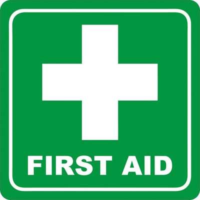 Parrot Sign Symbolic - Green First Aid Sign On White ACP (150 x 150mm)