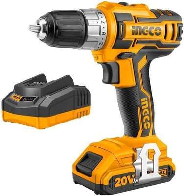 Ingco Lithium-ion Cordless Drill with Charger and Battery (20V)