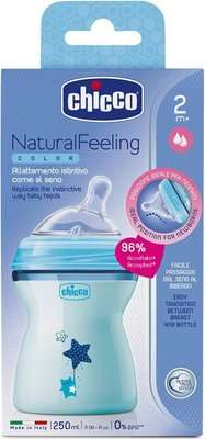 Chicco Natural Feeling Colour Bottles (Blue | 2m+ | 250ml)