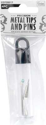 Couture Creations Precision Metal Tip and Pin for Glue (2 Pack - Copper & Stainless Steel)