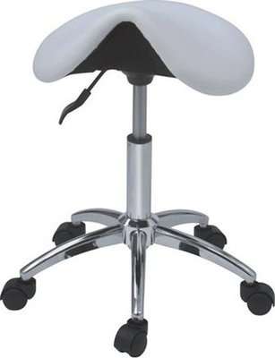 Saddle Cutting Stool with Gas Lift (White)