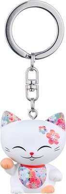Mani The Lucky Cat Flower Keychain