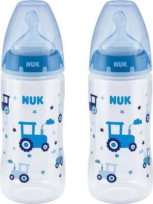 NUK First Choice Bottle with Temperature Control - Tractor (6-18 Months)(300ml)(2 Pack)