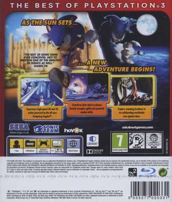 Sonic Unleashed (PlayStation 3, DVD-ROM)