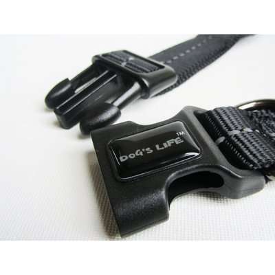 Dog's Life Reflective Supersoft Webbing Collar (Black)