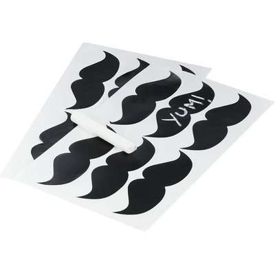 Vintage Affair - Moustache Chalk Board Labels (Pack of 12)
