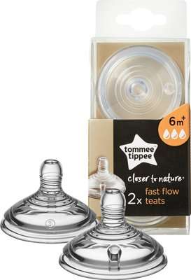 Tommee Tippee - Closer to Nature Fast Flow Teat (6 Months + | 2 Pack)
