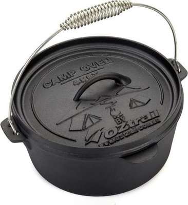 Oztrail 4.5 Quart Cast Iron Camp Oven