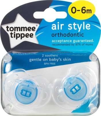 Tommee Tippee Closer to Nature Air Soother (0 to 6 Months | 2 Pack | Supplied colour may vary)