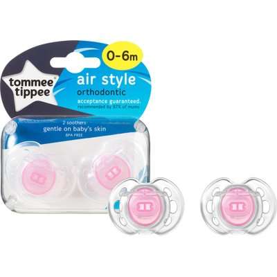 Tommee Tippee Closer to Nature Air Soother (0 to 6 Months | 2 Pack | Supplied colour may vary)