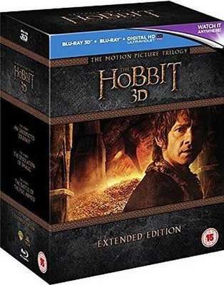 The Hobbit: Trilogy - Extended Edition - 2D / 3D (Blu-ray disc, Boxed set)