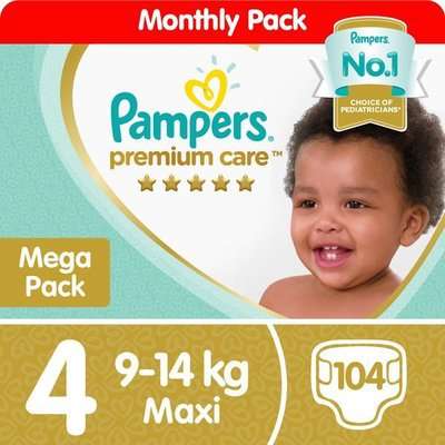 Pampers Premium Care Disposable Nappies (Size 4)(104's)(Mega Pack)