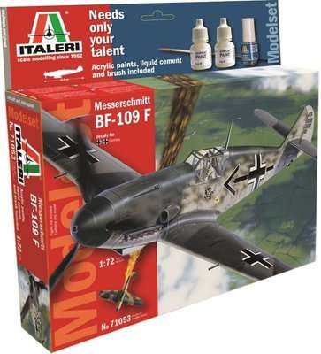 Italeri BF 109 Messerschmitt Aircraft Model Set Including Paints (1:72)