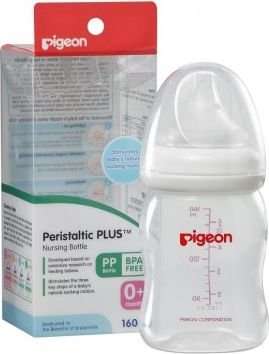 Pigeon SofTouch 0883 3-Piece Peristaltic Plus Nursing Bottle (Wide Neck)(160ml)(SS-Cut Teat)(Pidgeon