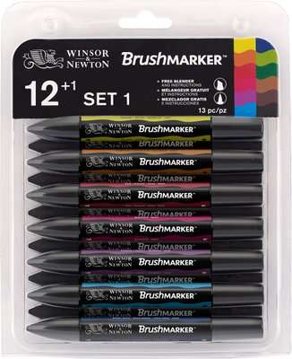 Winsor & Newton Brush (Pro)Marker - Set of 12 - Vibrant Tones