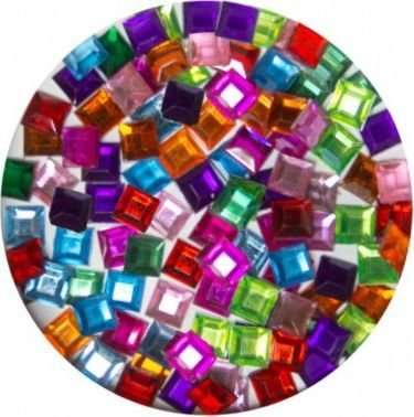 Dala Rhinestones Square Ornaments (5mm)(Pack of 50)(Assorted Colours)