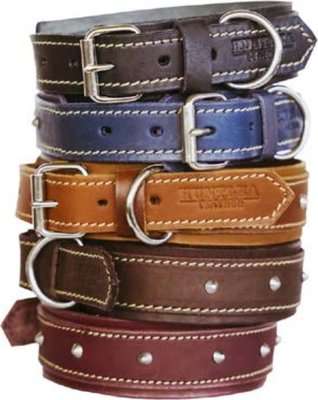 Huntlea Rhino Series - Heavy Duty Leather Collar (Navy)