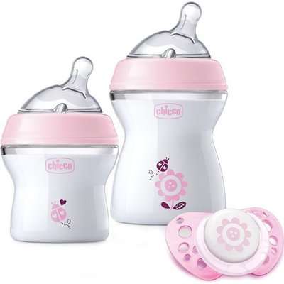 Chicco Natural Feeling Feeding Gift Set (Pink)