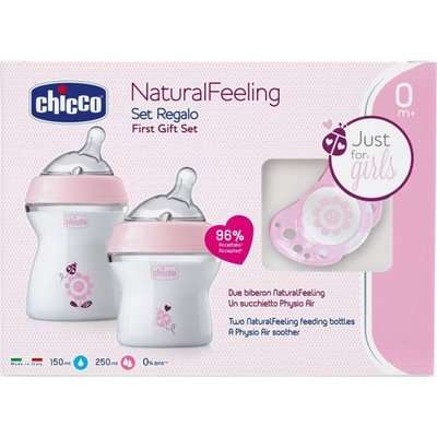 Chicco Natural Feeling Feeding Gift Set (Pink)