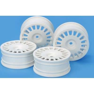 Tamiya 24mm Medium-Narrow White Rally Dish Wheels Offset 0 (4)