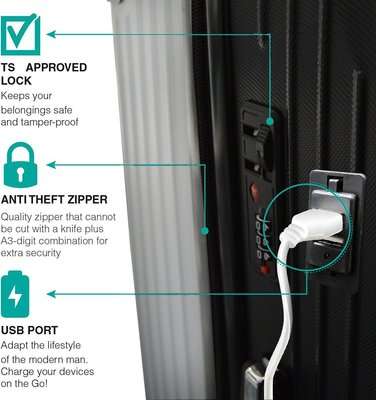 Eco Berlin Luggage Set (2 Piece)(Black)