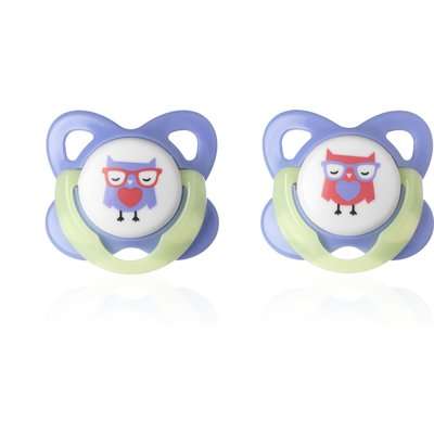 Tommee Tippee - Essentials Glow-in-the-Dark Soother (6 - 12 Months | Supplied May Vary | 2 Pack)