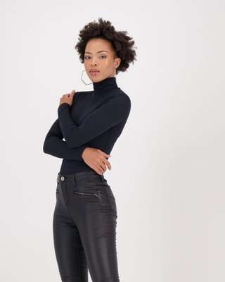 Miss Mode Turtle Neck Bodysuit (Black)(L)