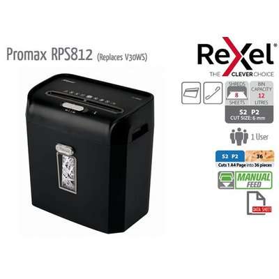 Rexel Promax RPS812 P2 Strip Cut Shredder (Black)