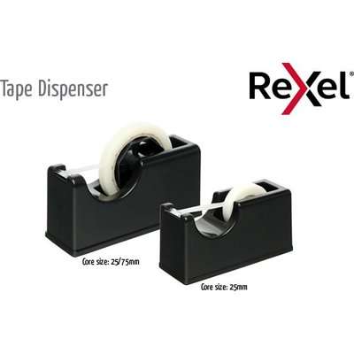 Rexel Compact Tape Dispenser for 33m Roll (Black)