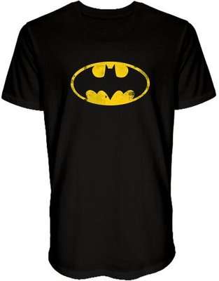 DC Batman Logo Plain Mens T-Shirt (Black)(XX-Large)